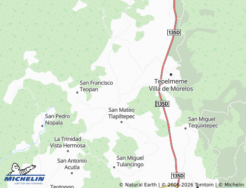 Kaart MICHELIN Santiago Ihuitlán Plumas - ViaMichelin