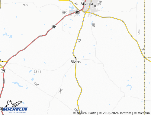 Mappa MICHELIN Bivins - ViaMichelin