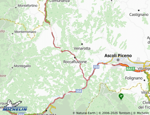 MICHELIN-Landkarte Roccafluvione - ViaMichelin
