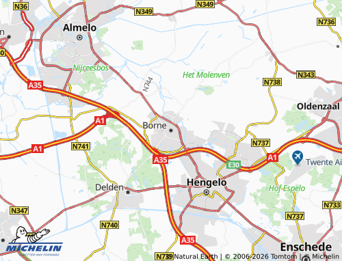 Kaart MICHELIN Borne - ViaMichelin