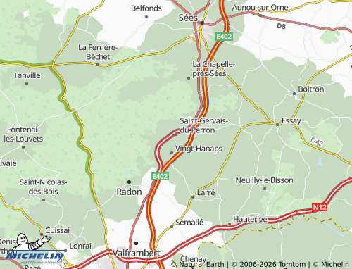 MICHELIN Saint-Gervais-du-Perron map - ViaMichelin