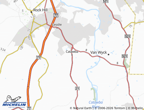 Carte MICHELIN Catawba - ViaMichelin