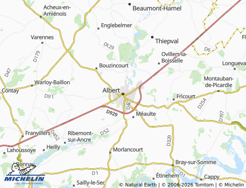 Mappa MICHELIN Albert - ViaMichelin