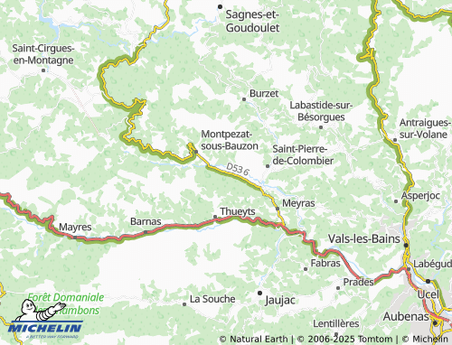MICHELIN Les Soubeyrols map - ViaMichelin