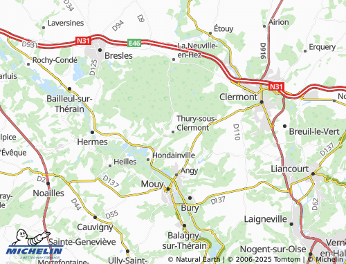 Mapa MICHELIN Thury-sous-Clermont - ViaMichelin