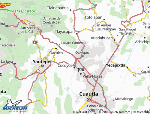 MICHELIN-Landkarte Ahuilican Oaxtepec - ViaMichelin