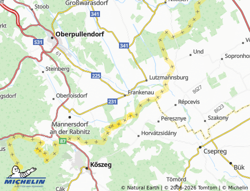Mappa MICHELIN Frankenau-Unterpullendorf - ViaMichelin