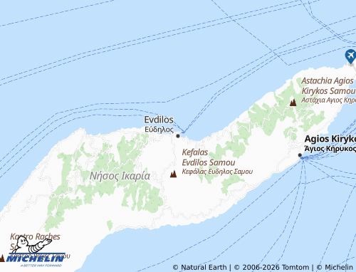 Carte MICHELIN Evdilos - ViaMichelin
