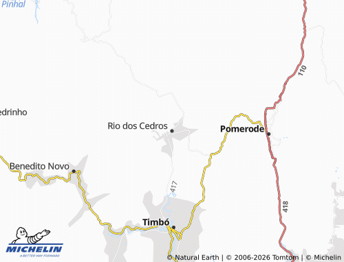 MICHELIN-Landkarte Rio dos Cedros - ViaMichelin