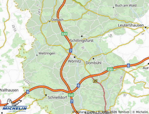 Mappa MICHELIN Wörnitz - ViaMichelin