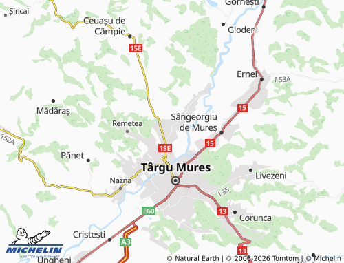 Mapa MICHELIN Sântana de Mureș - ViaMichelin
