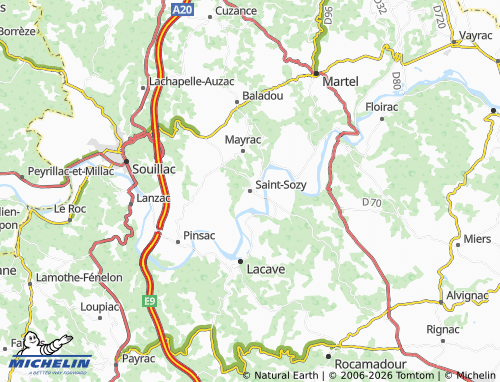 Mappa MICHELIN Saint-Sozy - ViaMichelin