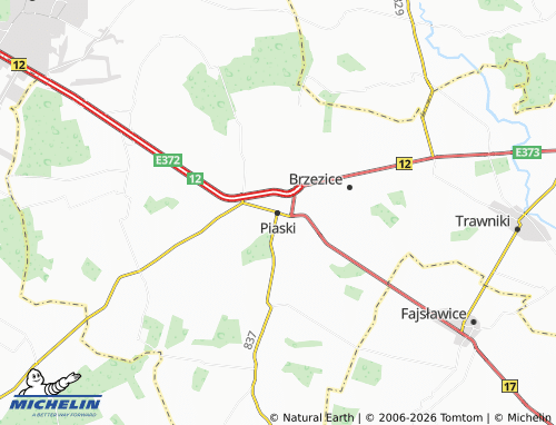 MICHELIN Piaski map - ViaMichelin