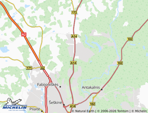 MICHELIN Vanaginė map - ViaMichelin