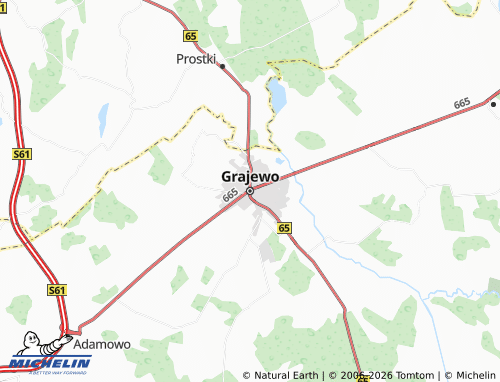 MICHELIN Grajewo map - ViaMichelin
