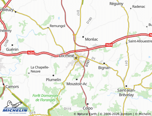 MICHELIN Locminé map - ViaMichelin
