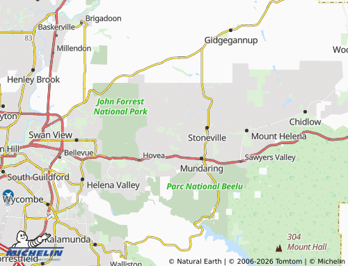 Mapa MICHELIN Parkerville - ViaMichelin