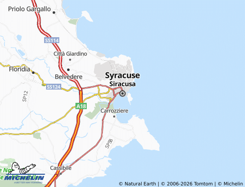 MICHELIN Syracuse map - ViaMichelin