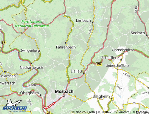 MICHELIN Sattelbach map - ViaMichelin