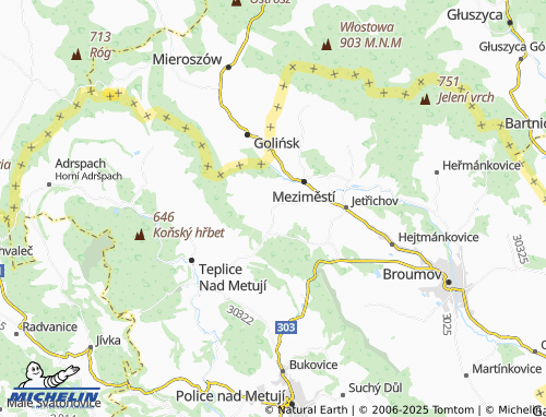 MICHELIN Vernéřovice map - ViaMichelin