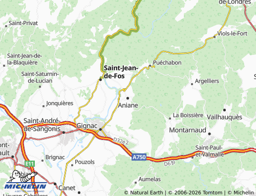 Mappa MICHELIN Aniane - ViaMichelin