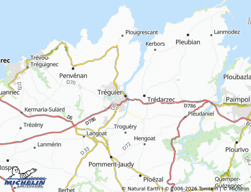 Kaart MICHELIN Tréguier - ViaMichelin