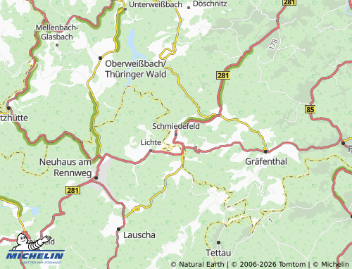 MICHELIN Schmiedefeld map - ViaMichelin