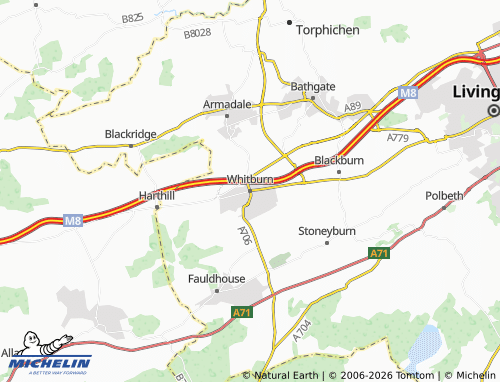 Carte MICHELIN Whitburn - ViaMichelin