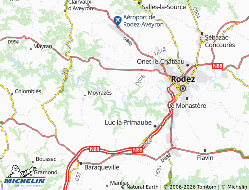 MICHELIN Ampiac map - ViaMichelin