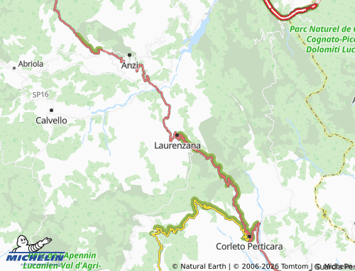 MICHELIN Laurenzana map - ViaMichelin