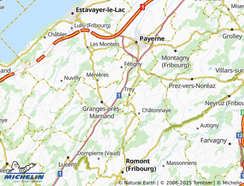 Mapa MICHELIN Granges-sous-Trey - ViaMichelin