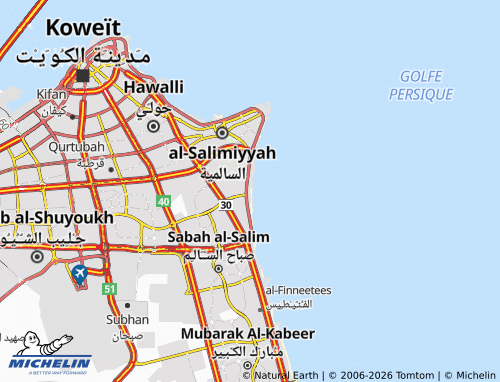 Kaart MICHELIN al-Shareet al-Sahili A - ViaMichelin