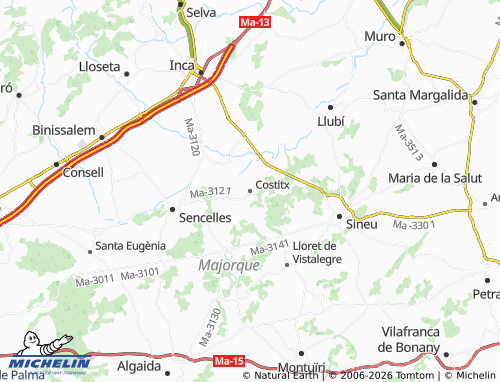 Mappa MICHELIN Costitx - ViaMichelin