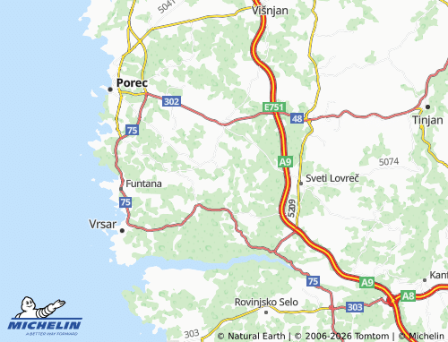 MICHELIN-Landkarte Montižana - ViaMichelin