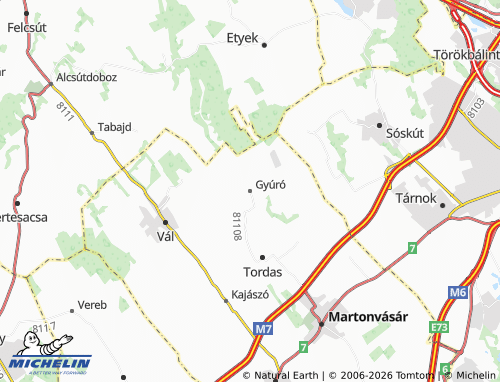 Mappa MICHELIN Gyúró - ViaMichelin