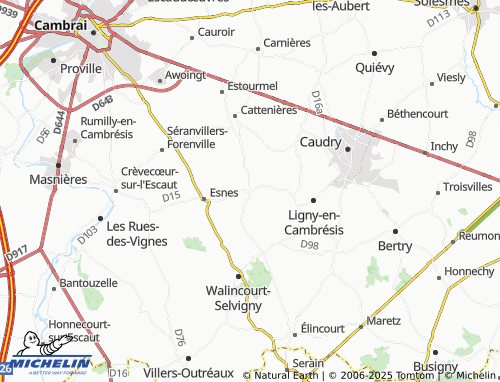 Carte MICHELIN Haucourt-en-Cambrésis - ViaMichelin