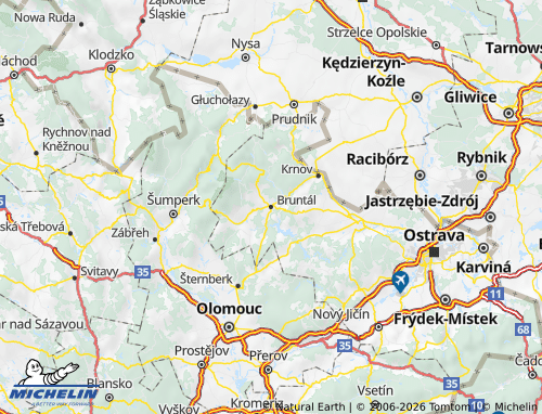Mappa MICHELIN Bruntál - ViaMichelin