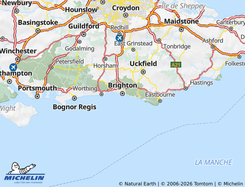 Carte MICHELIN Brighton and Hove - ViaMichelin