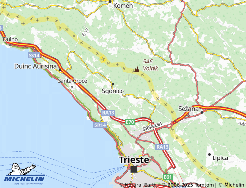 MICHELIN Rupinpiccolo map - ViaMichelin
