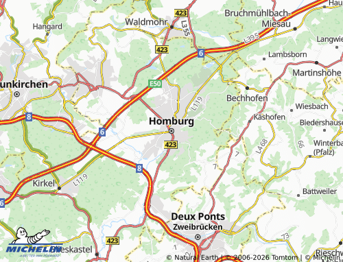 Carte MICHELIN Homburg - ViaMichelin