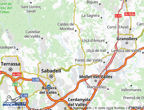 Mappa MICHELIN Riera De Sentmenat - ViaMichelin