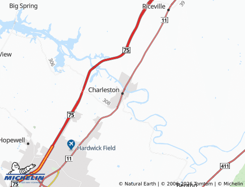 Mapa MICHELIN Charleston - ViaMichelin