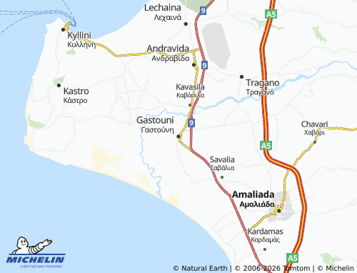 Carte MICHELIN Gastouni - ViaMichelin