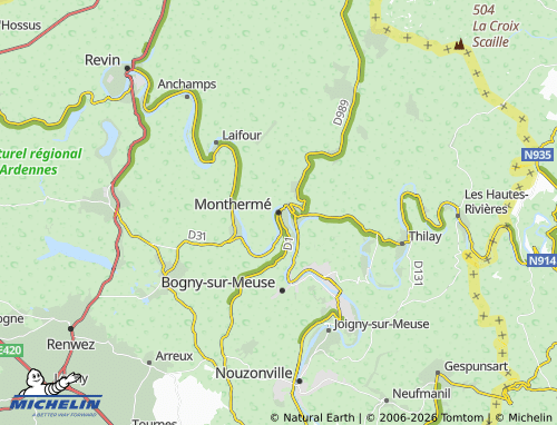 MICHELIN Monthermé map - ViaMichelin