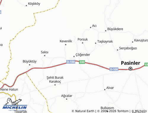 MICHELIN Çöğender map - ViaMichelin