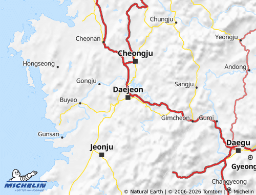 Carte MICHELIN Ch'Ungch'Ong-Namdo - ViaMichelin