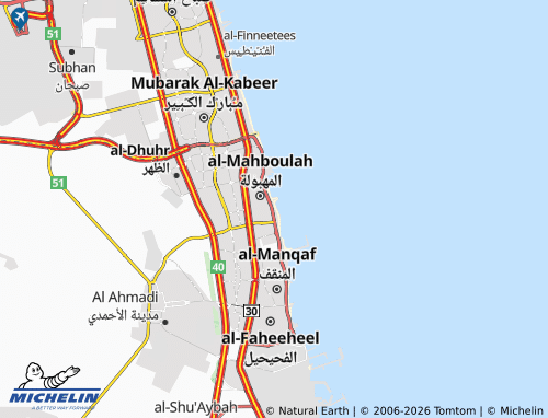 MICHELIN Mahboula Block 4 map - ViaMichelin