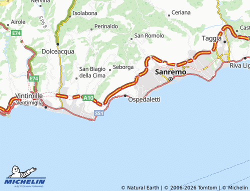 Mapa MICHELIN Ospedaletti - ViaMichelin