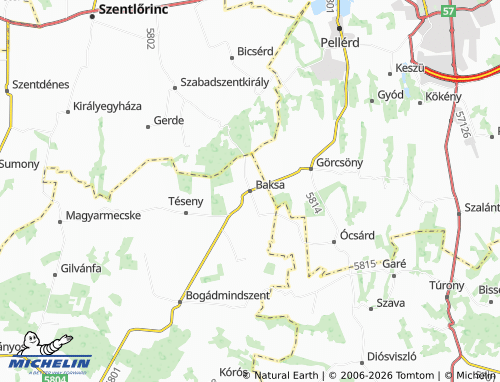 Mapa MICHELIN Baksa - ViaMichelin