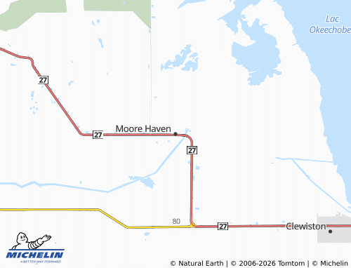 Kaart MICHELIN Moore Haven - ViaMichelin
